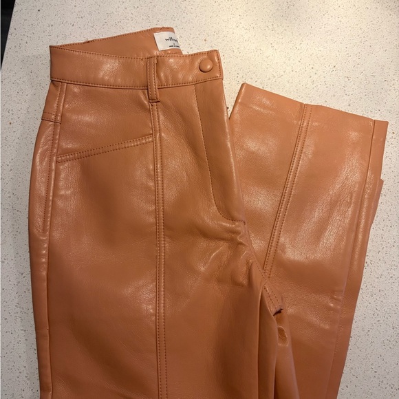 Wilfred Camel Leather Pants - Picture 3 of 4